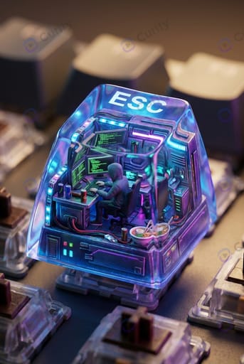 Keycap Micro-Diorama 3D Art Poster