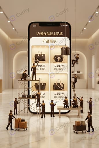 Micro-Worker Giant Smartphone E-commerce 3D