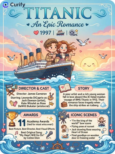 KI-Filmplakat & Filmzusammenfassungs-Generator (Infografik-Stil) | Curify AI