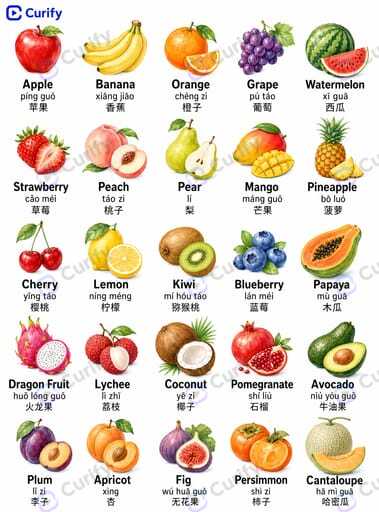 fruits pinyin