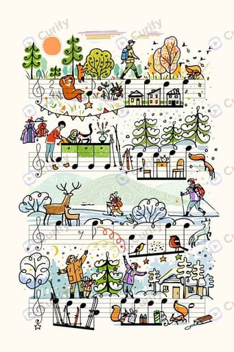 four seasons winter outdoor scene