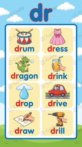 Visueller Leitfaden für Phonics-Konsonantenverbindungen: Lernposter für Kinder