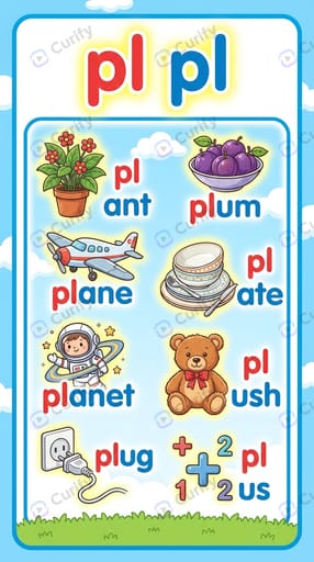 Phonics Consonant Blend Visual Guide: Kids Learning Posters