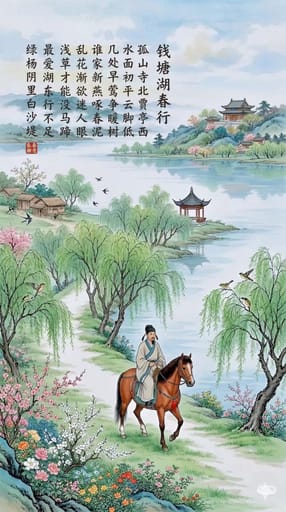 spring walk by qiantang lake