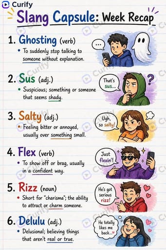 Slang Vocabulary Week Recap Infographic