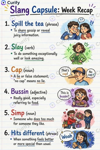 Slang Vocabulary Week Recap Infographic