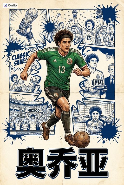 Soccer Star Comic Retro Poster Card
