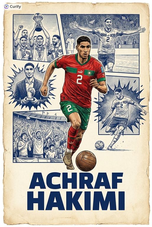Soccer Star Comic Retro Poster Card