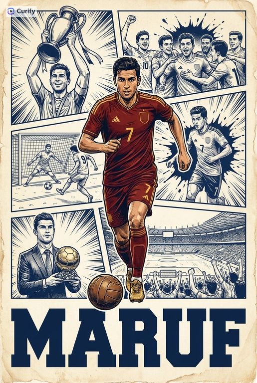 Soccer Star Comic Retro Poster Card