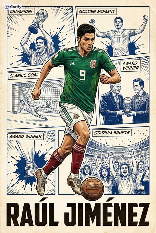Soccer Star Comic Retro Poster Card