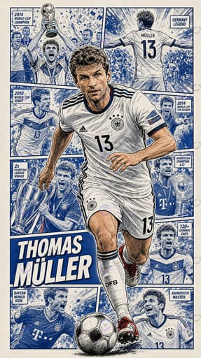 Soccer Star Comic Retro Poster Card
