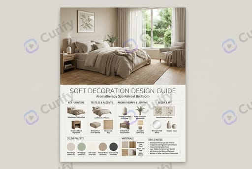 Interior Soft Decoration Design Guide Poster | Curify AI