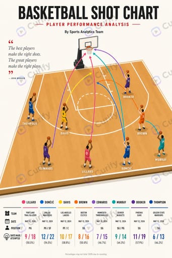 Sports Court Shot Trajectory Analysis Infographic preview 1