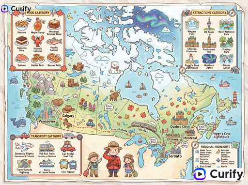 Nano Banana 提示词：手绘旅行地图生成器｜Curify AI