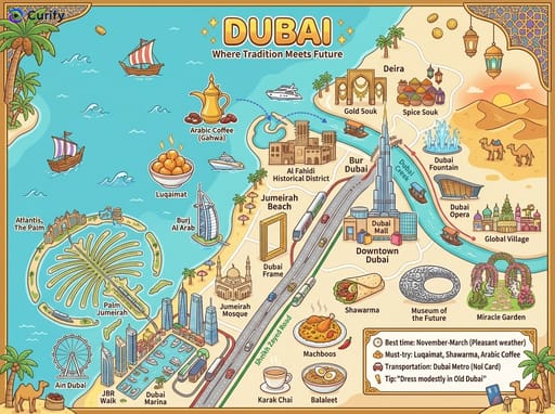 Nano Banana 提示词：手绘旅行地图生成器｜Curify AI