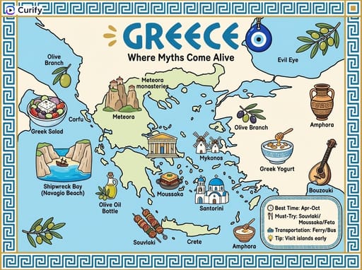 Nano Banana 提示词：手绘旅行地图生成器｜Curify AI