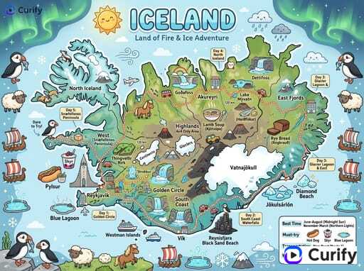 Nano Banana 提示词：手绘旅行地图生成器｜Curify AI