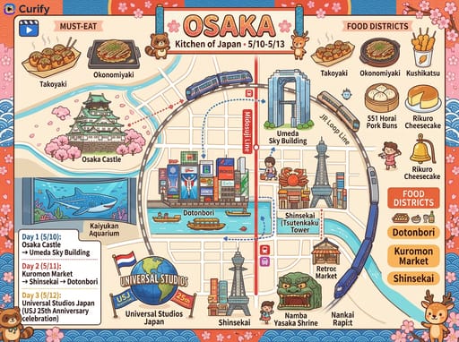 Nano Banana 提示词：手绘旅行地图生成器｜Curify AI