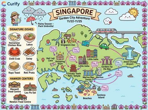 Nano Banana 提示词：手绘旅行地图生成器｜Curify AI