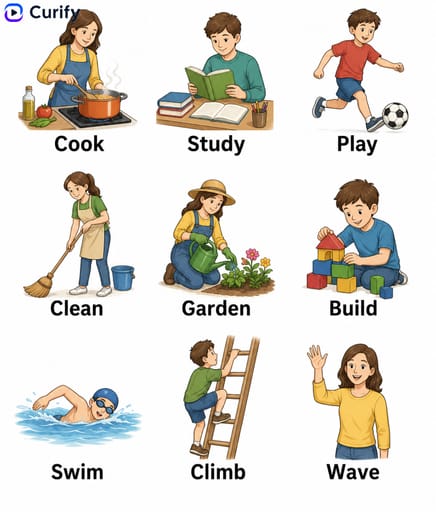 Nano Banana Prompt: Generateur de Cartes de Verbes d'Action | Curify AI