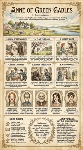 Vintage Classic Novel Summary Infographic