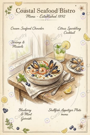 Vintage Food Menu Sketch Illustration