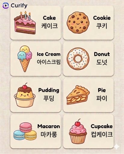 desserts english korean