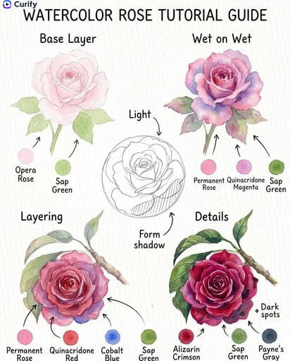 Nano Banana Prompt: 수채화 그림 튜토리얼 가이드 생성기 | Curify AI