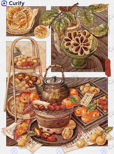 Watercolor Themed Collage Illustration