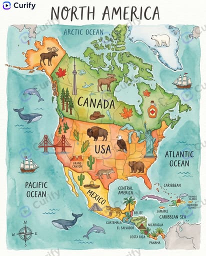 Watercolor Continent / World Map
