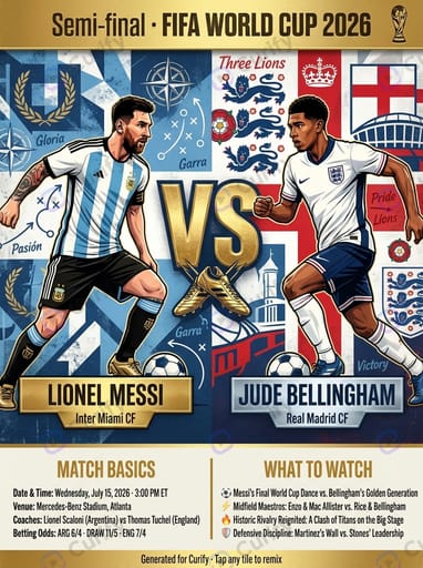 Nano Banana Prompt: World Cup Knockout Matchup Poster Generator | Curify AI