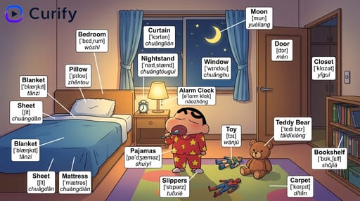 Nano Banana 提示词：场景单词学习图生成器｜Curify AI