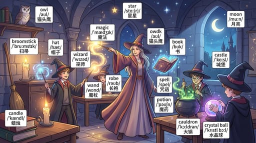 Nano Banana 提示词：场景单词学习图生成器｜Curify AI