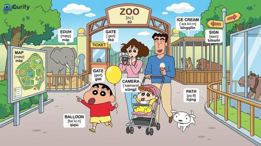 Nano Banana 提示词：场景单词学习图生成器｜Curify AI