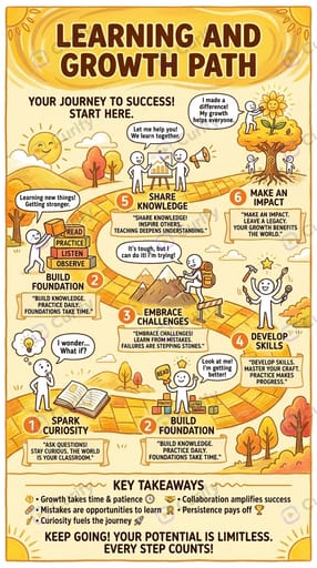 Nano Banana Prompt: Yellow-Themed Illustrated Journey Infographic Generator | Curify AI