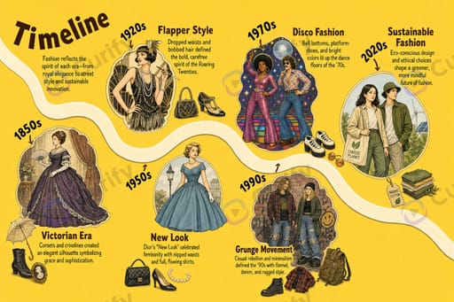 Yellow Themed Illustrated Timeline Infographic