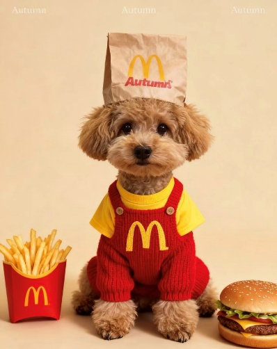 McDonald's Autumn Themed Pet Food Portrait Generation Template