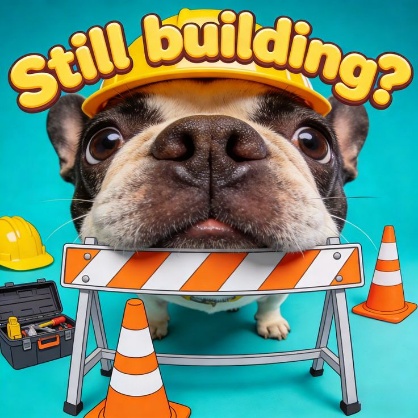 Construction Site Style Funny Close-Up Animal Cartoon Poster Template