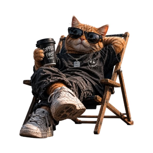 Street Cool Lazy Coffee Animal Lounge Chair Portrait Template