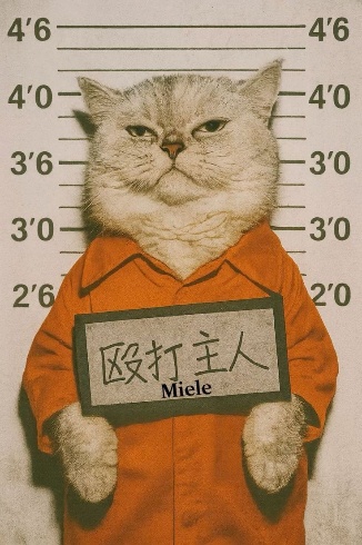 Prisoner Style Cat Mugshot Funny Portrait Template