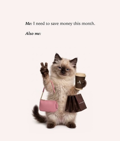 Funny Shopping Anthropomorphic Animal Meme Poster Template