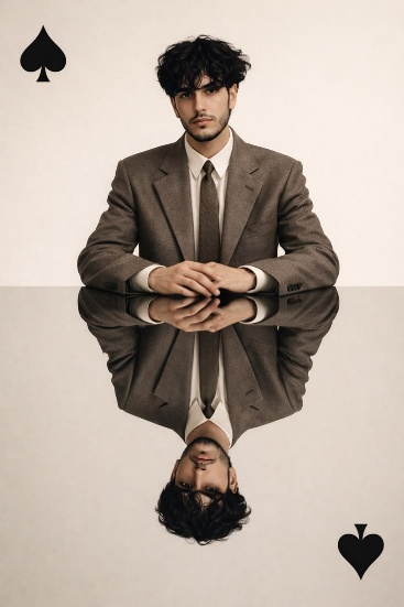 Mirror Reflection Poker Suit Minimal Business Shot