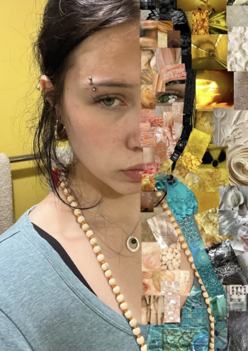 Real Portrait Mixed Material Fragment Collage Shot