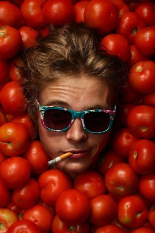 Full Red Tomato Layers Atmospheric Editorial